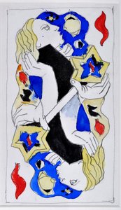马赛游戏：诺瓦利斯，爱情法师 - Flame .安德烈-马松（1896-1987 年）的绘画作品 作者 安德烈马松