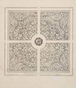 花坛设计，来自 Theatre des Plans et Jardinages，pub. 1652（雕刻）