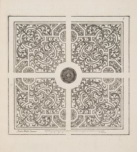 花坛设计，来自 Theatre des Plans et Jardinages，pub. 1652（雕刻）