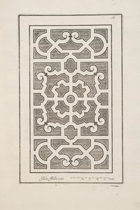 花坛设计，来自 Theatre des Plans et Jardinages，pub. 1652（雕刻）