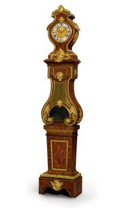 摄政王季度罢工调节器，Thuret机芯，约1720年（ormolu安装，Boulle黄铜镶嵌蓝色调的牛角和阔叶木）（另请参阅469018）