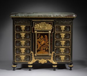 黑檀木橱柜，约1690年（金属和龟甲的镶嵌，木头）。