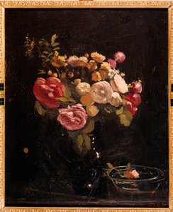 黑花瓶中的玫瑰，20 世纪（布面油画） 作者 安德烈·德雷恩