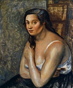 坐着的女人，约 1920 年（布面油画） 作者 安德烈·德雷恩