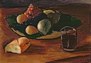 有一杯酒的静物，约 1932 年（布面油画） 作者 安德烈·德雷恩