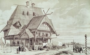 酒店和宾馆，插图来自&39;风景如画的俄罗斯之旅&39;，1839年 作者 安德烈·杜兰德