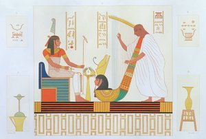 装饰来自Harps，East Tomb，Byban el Molouk，Thebes，来自Edmonde Francois Jomard的“埃及描述”，出版于1809-22