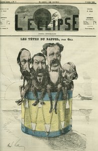 Auguste Vacquerie (1819-1895)、Victor Hugo (1802-1885)、Charles Hugo (1826-1871) 和 Paul Meurice (1818-1905)，法国文人。 Gill 的“L