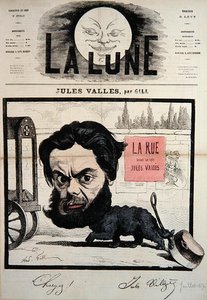 儒勒-瓦莱斯的漫画封面插图，来自《La Lune》杂志，1867年7月（彩色平印）。 作者 安德鲁·吉尔