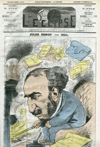 Cartoon by Jules Simon (1814-1896), politician, historian of philosophy, philosopher, French essayist. Cover in “” L