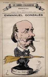 埃马纽埃尔-冈萨雷斯1815-1887年的漫画，出自安德烈-吉尔（1840-85）的《今日之人》（约1779-1880）。 作者 安德鲁·吉尔