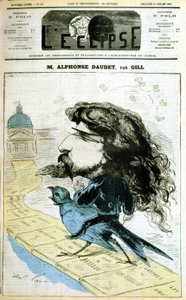 Alphonse Daudet 和法国学院的漫画 - 吉尔，在 1875 年 7 月 18 日的“L