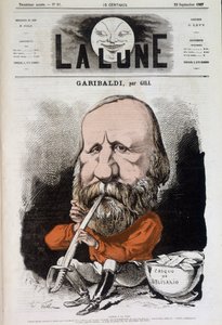 朱塞佩·加里波第 (1807-1882)，和平之歌 - 吉尔，于 22/09/1867 中的“月亮” 作者 安德鲁·吉尔