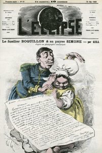 “Fusilier Boquillon 和他的农民 Simone”的插图。 Gill 的“L