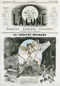 Le Theatre Moderne in Paris. Caricature by Gill, in “La Lune”, October 28 作者 安德鲁·吉尔