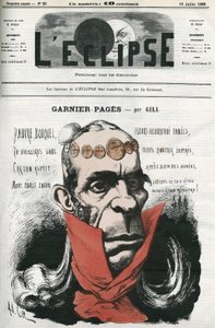 路易斯-安托万-加尼埃-帕吉（Garnier Pages）（1803-1878），法国政治家。吉尔在《日蚀》中的封面，7月19日 作者 安德鲁·吉尔