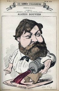 法国通俗小说家和剧作家亚历克西斯-布维耶（1836-1892）的画像。漫画作者吉尔，巴黎。 作者 安德鲁·吉尔