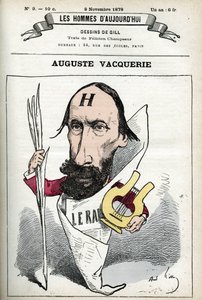 Portrait of Auguste Vacquerie (1819-1895), French poet, playwright and journalist. Cartoon by Gill, Paris. 作者 安德鲁·吉尔