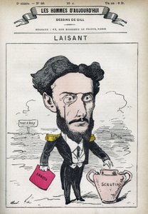 法国科学家和政治家查尔斯-昂热-莱桑（1841-1893）的肖像。漫画作者Gill，巴黎。 作者 安德鲁·吉尔