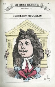 Constant Coquelin (1841-1909) 的肖像，法国戏剧演员。 吉尔漫画，巴黎。 作者 安德鲁·吉尔