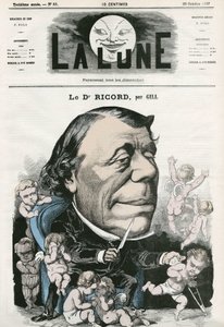 法国医生Ricord的画像。吉尔的漫画，载于 "La Lune"，10月20日 作者 安德鲁·吉尔