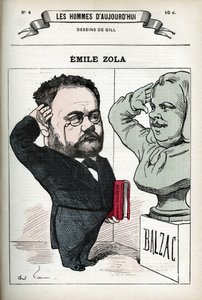 Portrait of Emile Zola (1840-1902), French man of letter. Caricature by Gill, Paris. 作者 安德鲁·吉尔