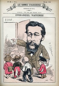 法国政治家Emmanuel Vauchez的画像。吉尔的漫画，巴黎。 作者 安德鲁·吉尔