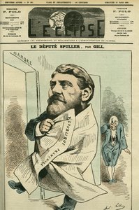 尤金-斯普勒（1835-1896）的肖像，法国律师、新闻工作者、作家和政治家。3月12日吉尔的《日食》杂志封面 作者 安德鲁·吉尔