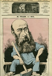 Portrait of Henri Louis Tolain (1828-1897), French engraver and politician. Cover in “” L