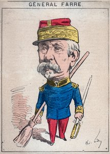 让-约瑟夫-弗雷德里克-阿尔伯特-法尔（1816-1887）的肖像，法国军人，他在1870年被任命为将军和战争部长--安德烈-吉尔在《今日之人》中的漫画作品，巴黎 作者 安德鲁·吉尔