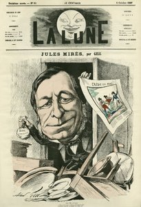 儒勒-米尔斯（1809-1871）的肖像，法国工业家。吉尔的漫画，载于《月亮》，10月6日 作者 安德鲁·吉尔