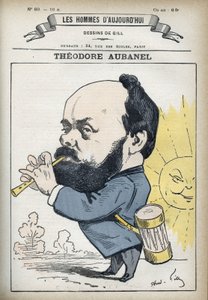西奥多-奥巴内尔（1829-1886）的画像，法国印刷商和普罗旺斯诗人。漫画作者吉尔，巴黎。 作者 安德鲁·吉尔