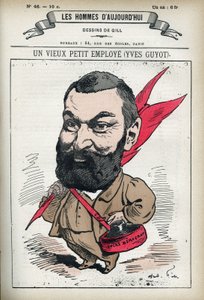 伊夫-古约（1843-1928）的肖像，法国政治家、公共学者和经济学家。漫画作者吉尔，巴黎。 作者 安德鲁·吉尔