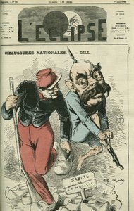 鞋子 Nationales, Otto von Bismarck (1815-1898) 用他的靴子换摩泽尔河的木底鞋。 Gill 的“L