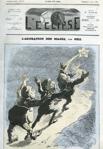 崇拜的玛吉，布罗格利公爵（1821-1901），马克-马洪总统（1808-1893），亨利-阿尔图瓦（1820-1883），试图回归君主制。1月5日吉尔撰写的《日食》中的封面 作者 安德鲁·吉尔