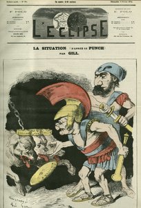 The situation, cartoon by Adolphe Thiers (1797-1877) and Leon Gambetta (1838-1882) giving a ministry to royalist and bonapartist dogs. Cover in “” L