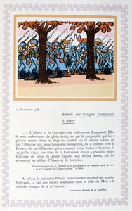1918年11月19日，法国军队进入梅斯，1919年