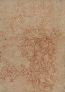 斯波莱托之战，约 1575 年（纸面红色粉笔画） 作者 安德里亚 (1539 1614) 维琴蒂诺