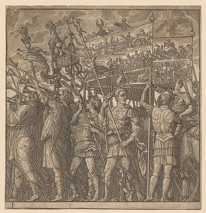 朱利叶斯·凯撒的胜利：携带战争图片的士兵，1593-99年。 作者 安德里亚（Andrea Andreani）