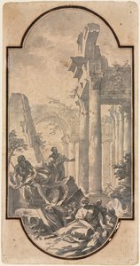 科林斯神庙遗址附近的人物（右图） 作者 安德里亚·洛卡特里（Andrea Locatelli）