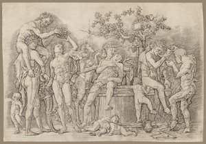 带酒桶的百日宴 作者 安德里亚·曼特尼亚（Andrea Mantegna）