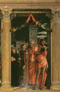 圣芝诺祭坛细节，1456-60 作者 安德里亚·曼特尼亚（Andrea Mantegna）