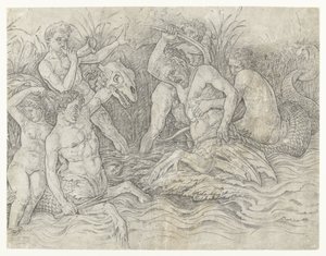 背着海神的三体人之间的战斗
海神之战 作者 安德里亚·曼特尼亚（Andrea Mantegna）