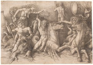 海神之战，左半部分 作者 安德里亚·曼特尼亚（Andrea Mantegna）