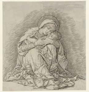 坐着的玛丽与孩子 作者 安德里亚·曼特尼亚（Andrea Mantegna）
