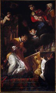 San Francesco Borgia (Saint Francois Borgia) (1510-1572) 的代表 Andrea Pozzo (1642-1709) Genes, Church of Santi Andrea e Ambrogio 的耶稣会士和西班牙圣人绘画