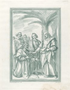 基督将钥匙交给圣彼得 作者 Jacopo Chimenti之后的Andrea Scacciati