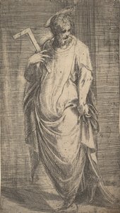 来自基督和使徒的圣詹姆斯小，约。 1548-50。 作者 安德里亚·夏维亚（Andrea Schiavone）