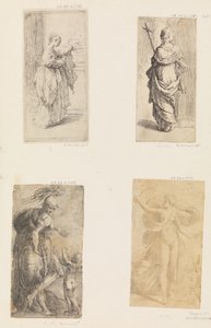 两个女人，火星和丘比特，戴安娜，约1536-38。 作者 安德里亚·夏维亚（Andrea Schiavone）