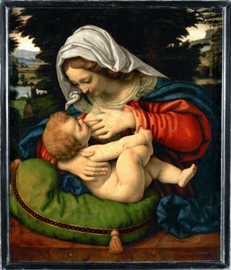 La Vierge au coussin vert - 带绿色垫子的圣母... 作者 安德里亚·索拉里奥（Andrea Solario）